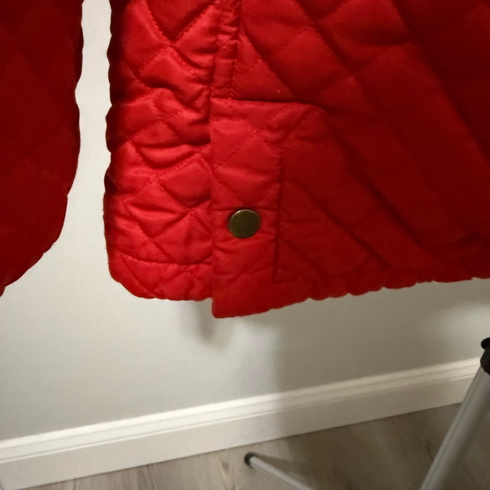 J. McLaughlin Quilted Barn Coat Women's M Corduroy Collar Snap Front *FLAWED - Picture 3 of 8